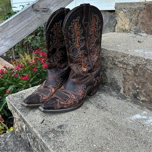 Brown and Black Western Cowboy Boots